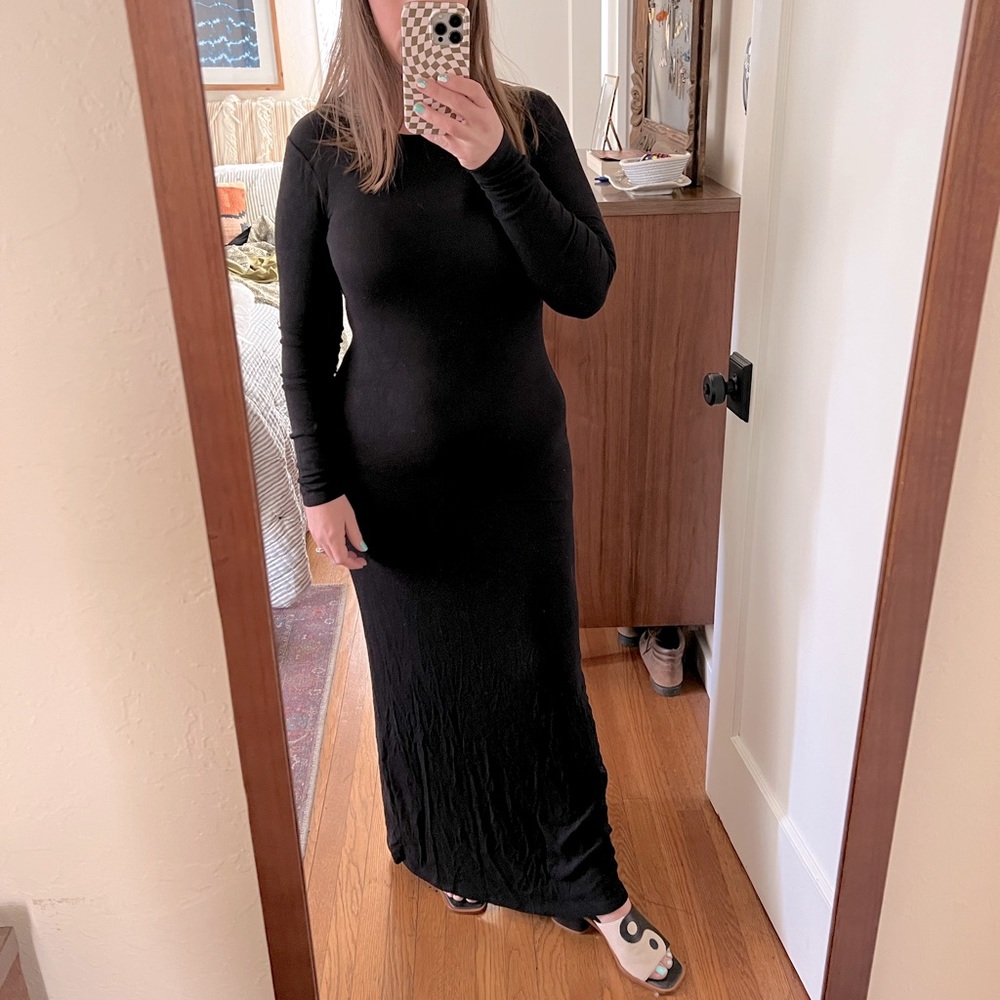 Forever 21 black jersey knit maxi dress